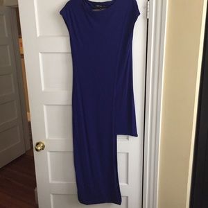 Asymmetrical statement blue dress